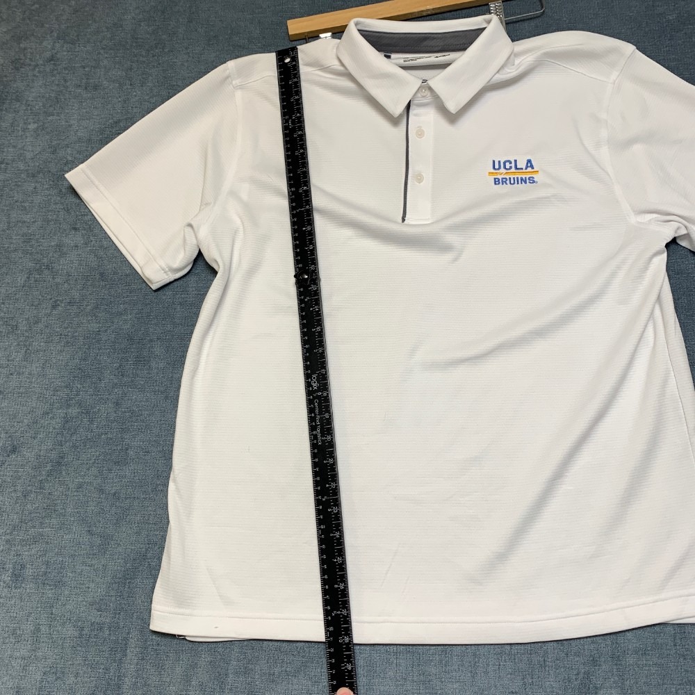 Under Armour Heatgear UCLA Bruins Polo Shirt Mens XL White Basketball Loose Fit - Picture 14 of 16